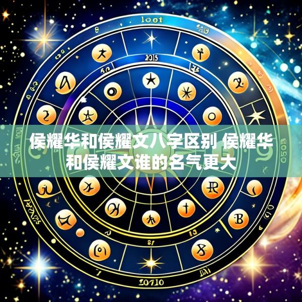 侯耀华和侯耀文八字区别 侯耀华和侯耀文谁的名气更大
