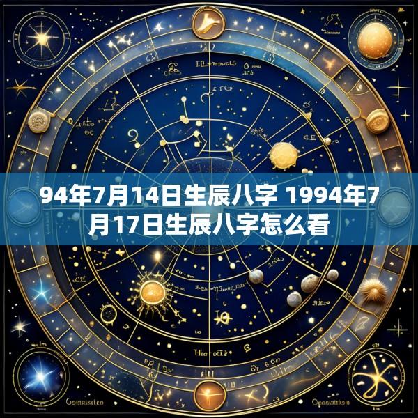 94年7月14日生辰八字 1994年7月17日生辰八字怎么看