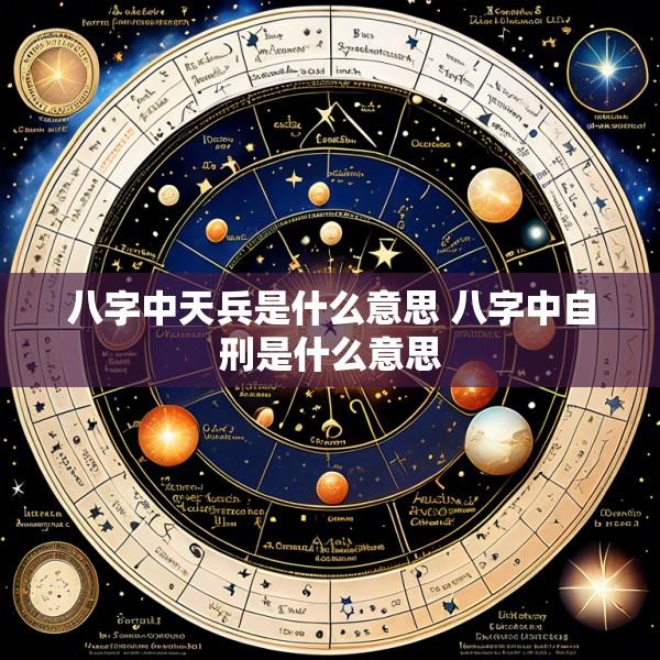 八字中天兵是什么意思 八字中自刑是什么意思