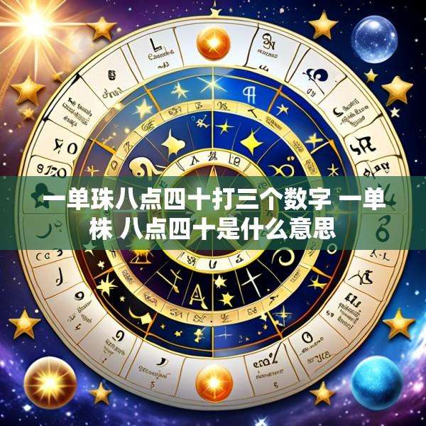 一单珠八点四十打三个数字 一单株 八点四十是什么意思