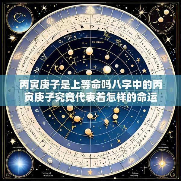 丙寅庚子是上等命吗八字中的丙寅庚子究竟代表着怎样的命运