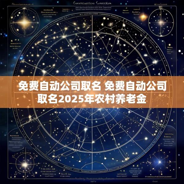 免费自动公司取名 免费自动公司取名2025年农村养老金