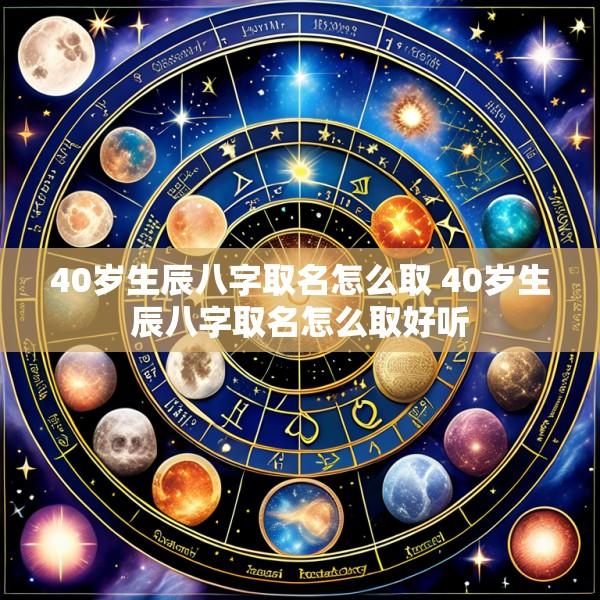 40岁生辰八字取名怎么取 40岁生辰八字取名怎么取好听