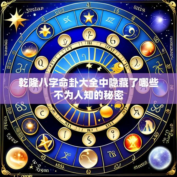 乾隆八字命卦大全中隐藏了哪些不为人知的秘密