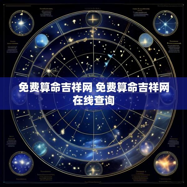 免费算命吉祥网 免费算命吉祥网在线查询