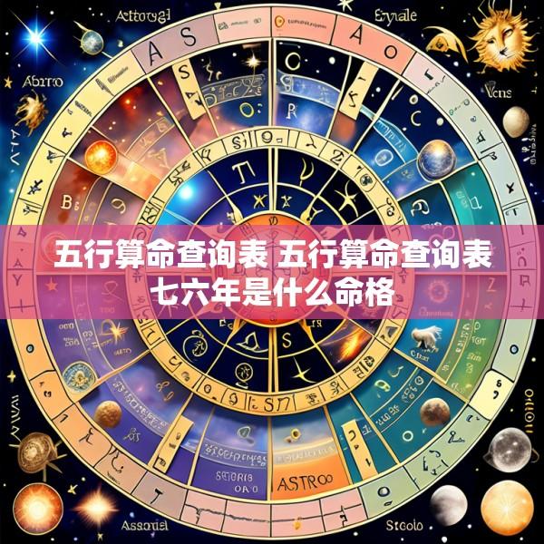 五行算命查询表 五行算命查询表七六年是什么命格