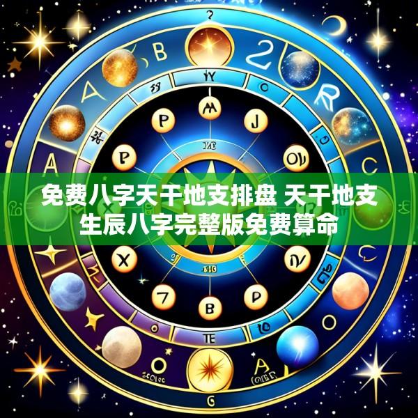 免费八字天干地支排盘 天干地支生辰八字完整版免费算命