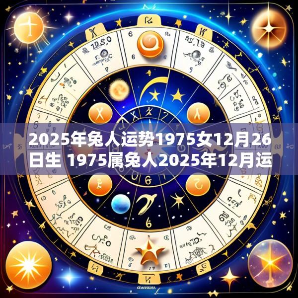 2025年兔人运势1975女12月26日生 1975属兔人2025年12月运势