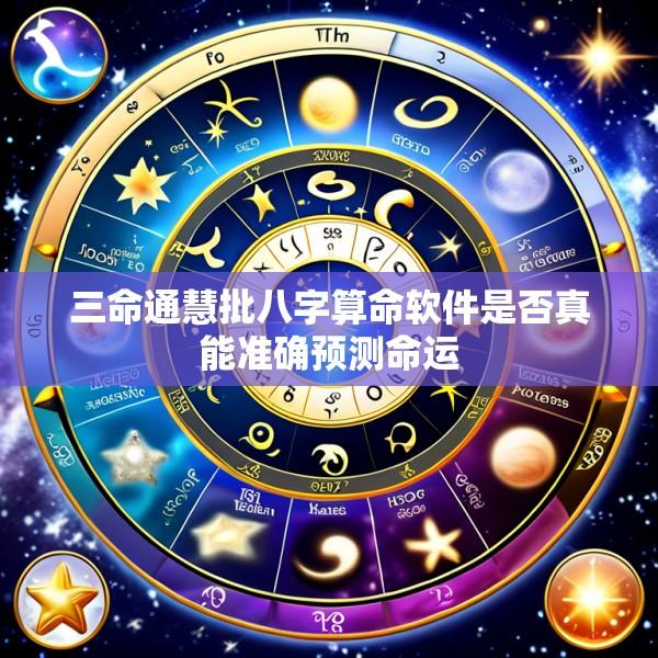 三命通慧批八字算命软件是否真能准确预测命运