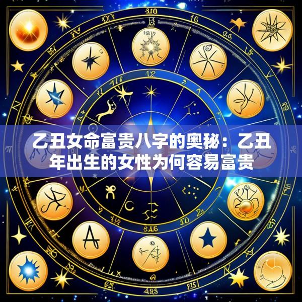 乙丑女命富贵八字的奥秘：乙丑年出生的女性为何容易富贵