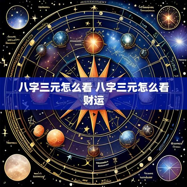 八字三元怎么看 八字三元怎么看财运