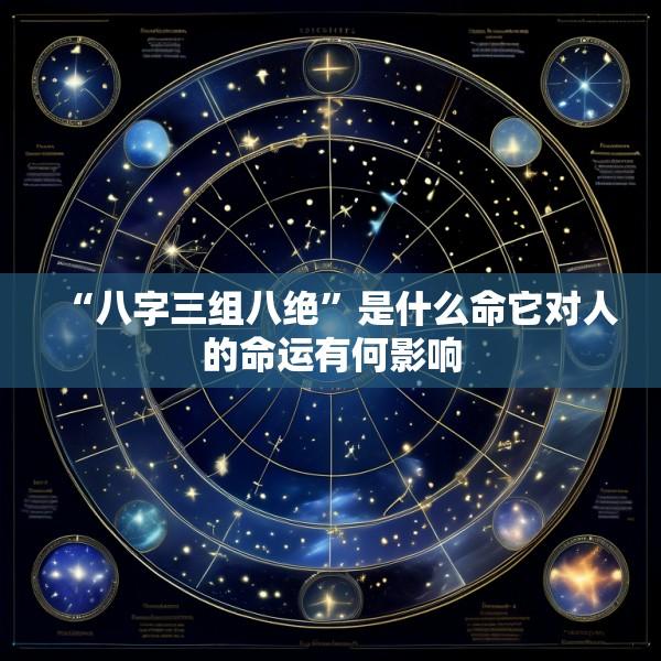 “八字三组八绝”是什么命它对人的命运有何影响
