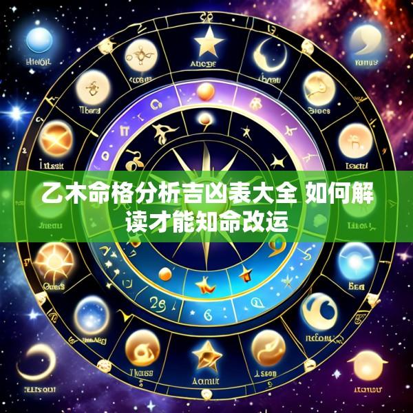 乙木命格分析吉凶表大全 如何解读才能知命改运