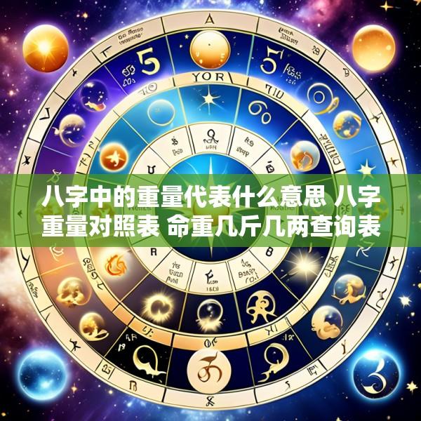 八字中的重量代表什么意思 八字重量对照表 命重几斤几两查询表