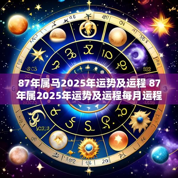87年属马2025年运势及运程 87年属2025年运势及运程每月运程