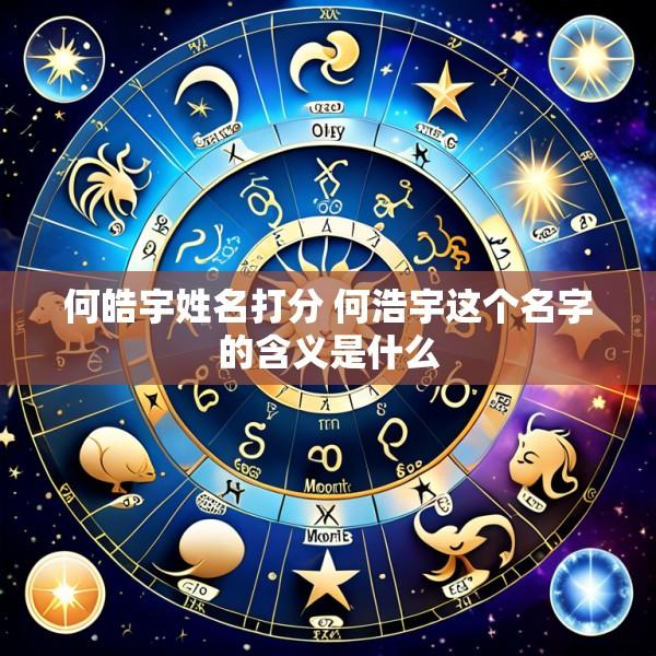 何皓宇姓名打分 何浩宇这个名字的含义是什么
