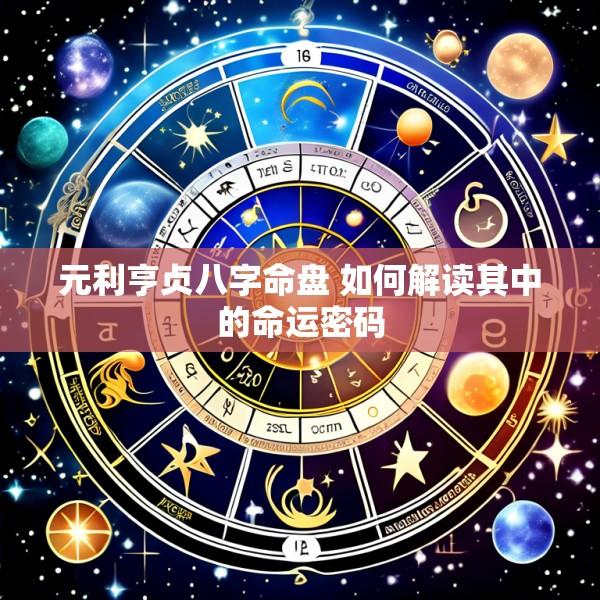 元利亨贞八字命盘 如何解读其中的命运密码