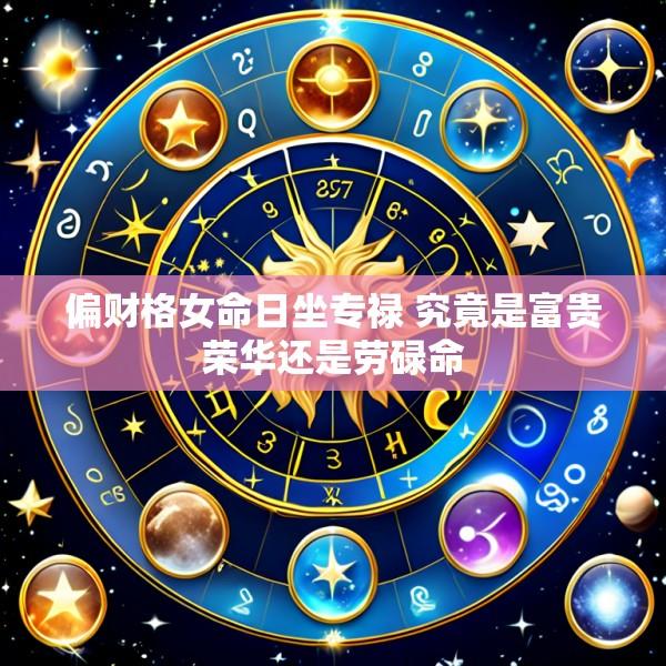 偏财格女命日坐专禄 究竟是富贵荣华还是劳碌命