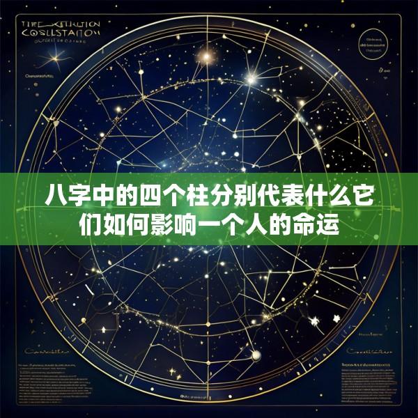 八字中的四个柱分别代表什么它们如何影响一个人的命运