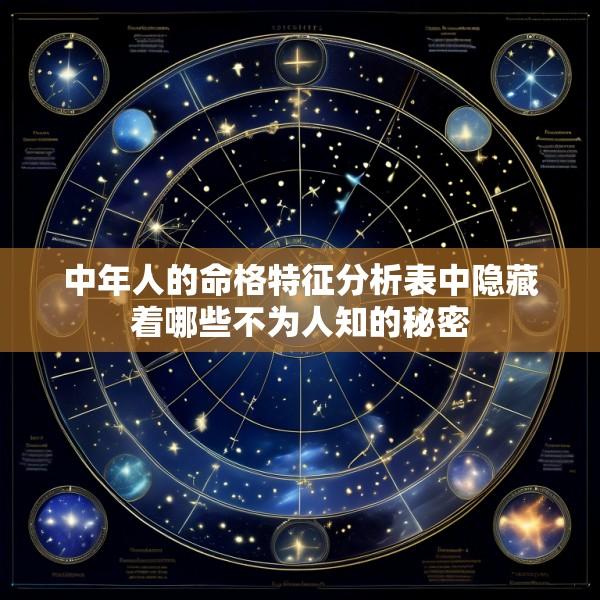 中年人的命格特征分析表中隐藏着哪些不为人知的秘密