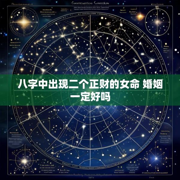 八字中出现二个正财的女命 婚姻一定好吗