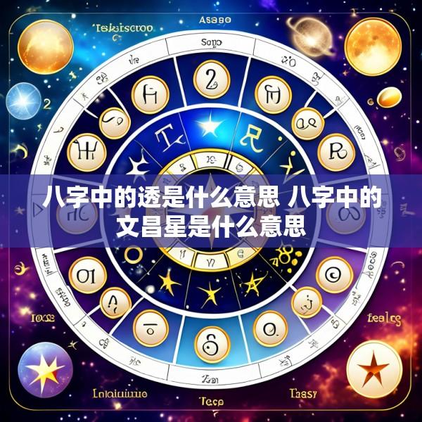 八字中的透是什么意思 八字中的文昌星是什么意思