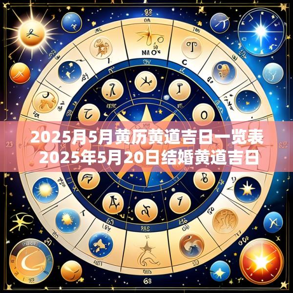 2025月5月黄历黄道吉日一览表 2025年5月20日结婚黄道吉日