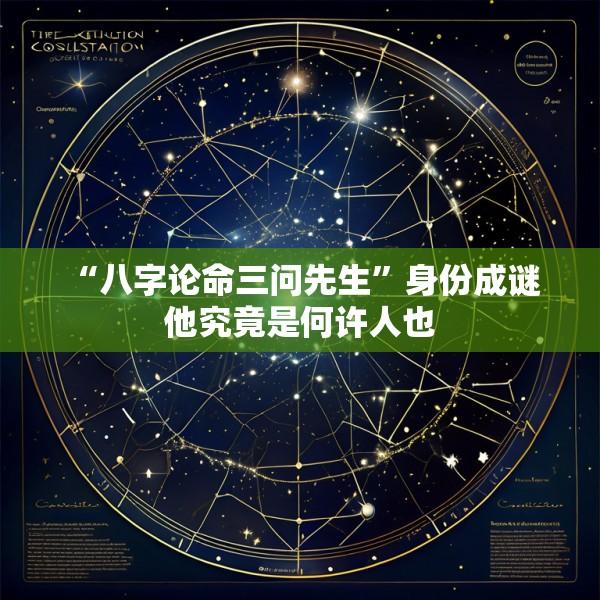 “八字论命三问先生”身份成谜 他究竟是何许人也