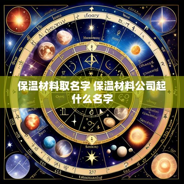 保温材料取名字 保温材料公司起什么名字