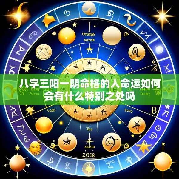 八字三阳一阴命格的人命运如何会有什么特别之处吗