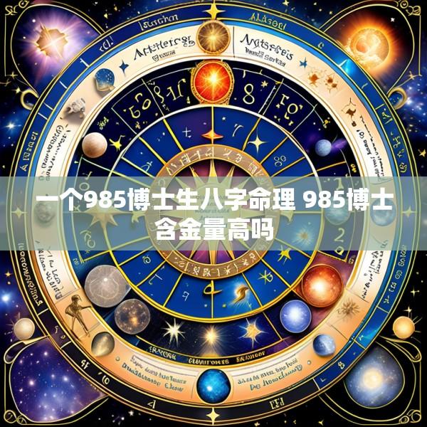 一个985博士生八字命理 985博士含金量高吗