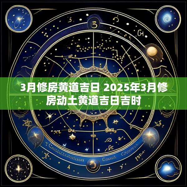 3月修房黄道吉日 2025年3月修房动土黄道吉日吉时