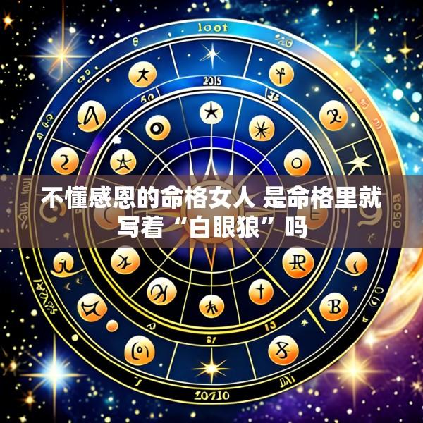 不懂感恩的命格女人 是命格里就写着“白眼狼”吗