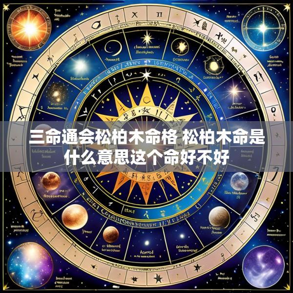 三命通会松柏木命格 松柏木命是什么意思这个命好不好