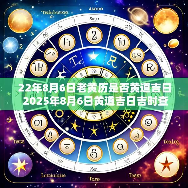 22年8月6日老黄历是否黄道吉日 2025年8月6日黄道吉日吉时查询