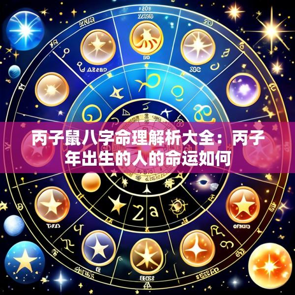 丙子鼠八字命理解析大全：丙子年出生的人的命运如何