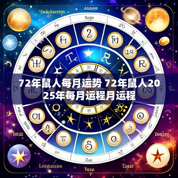 72年鼠人每月运势 72年鼠人2025年每月运程月运程