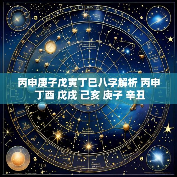 丙申庚子戊寅丁巳八字解析 丙申 丁酉 戊戌 己亥 庚子 辛丑