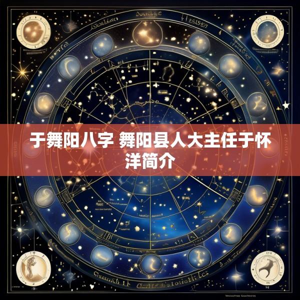 于舞阳八字 舞阳县人大主任于怀洋简介
