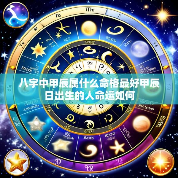 八字中甲辰属什么命格最好甲辰日出生的人命运如何