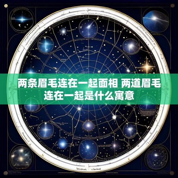 两条眉毛连在一起面相 两道眉毛连在一起是什么寓意