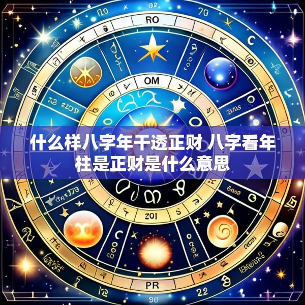 什么样八字年干透正财 八字看年柱是正财是什么意思