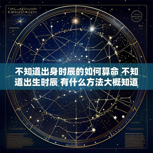 不知道出身时辰的如何算命 不知道出生时辰 有什么方法大概知道