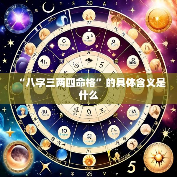 “八字三两四命格”的具体含义是什么