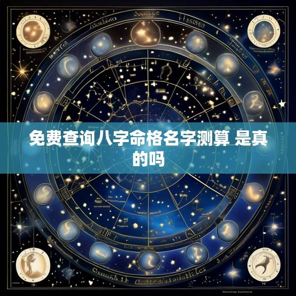 免费查询八字命格名字测算 是真的吗