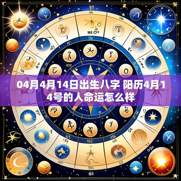 04月4月14日出生八字 阳历4月14号的人命运怎么样
