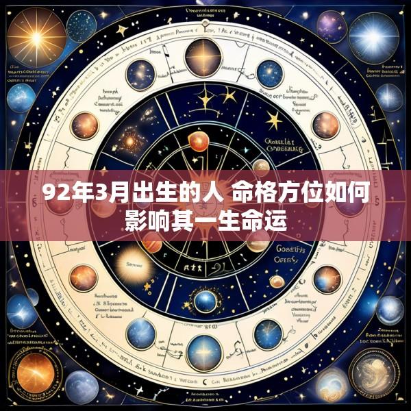 92年3月出生的人 命格方位如何影响其一生命运