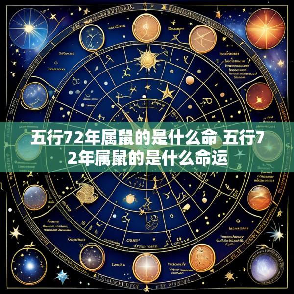 五行72年属鼠的是什么命 五行72年属鼠的是什么命运