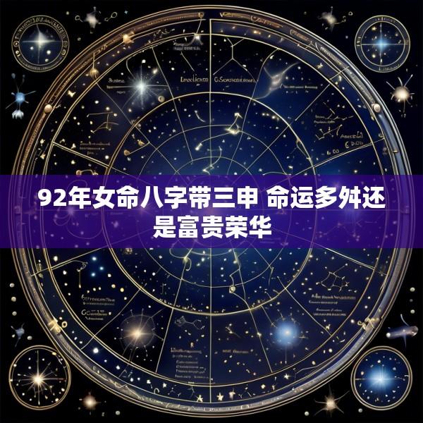 92年女命八字带三申 命运多舛还是富贵荣华