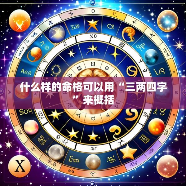 什么样的命格可以用“三两四字”来概括